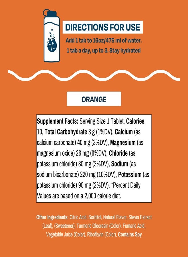 Drinklits Orange Daily Hydration Tablets (2) Tube Bundle | Essential Electrolytes – 0g Sugar – Replenishing Hydration Drink | 20 Servings - 10 Tablets Per Tube - Image 4
